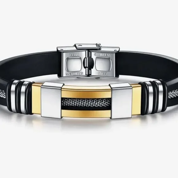 💎OS04 👫.Gorgeous Unisex Stainless Steel & Titanium Healing Bracelet - Picture 11 of 17